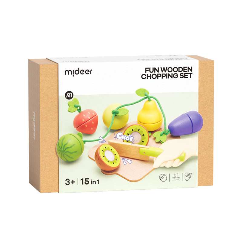 Mideer Joyful Wooden Food Chopping Set-Delicious Fruit and Vegetable Shop for kids in Kuwait